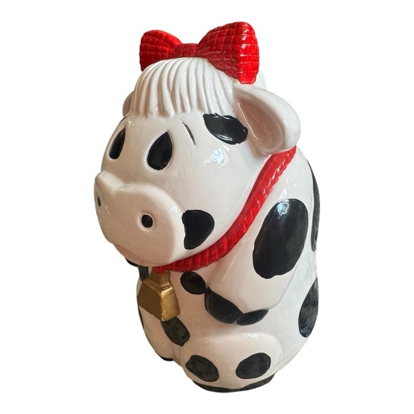 VTG Black & White Cow Ceramic Cookie Jar - Picture 8 of 10